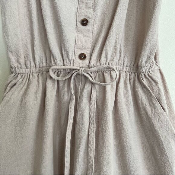 Favlux Tan Cotton Button Down Ruffle Detailed Romper - Picture 3 of 9